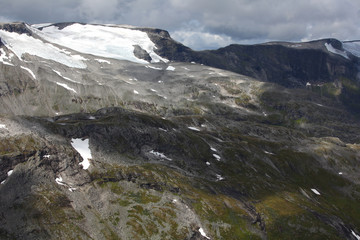 Mountains with snow on top in Scandinavia