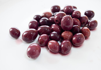olives on a white background