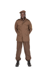 uniforme militaire sur fond blanc détouré de face