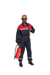 pompier avec extincteur