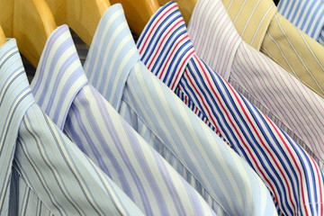 Cloths on wooden hangers