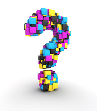 Question cmyk concept 3d render