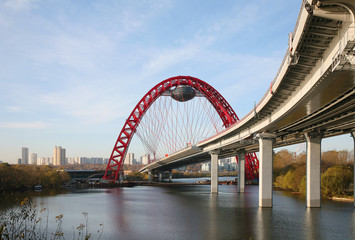 Red bridge. Moscow