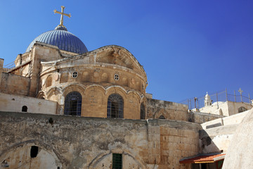 Dome on the Church of the Holy Sepulchre in Jerusalem, Israel