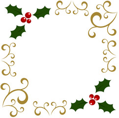 Holly Christmas frame