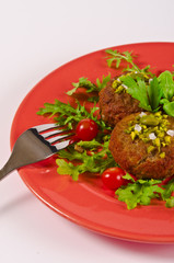 Frikadellen mit Rucolasalat