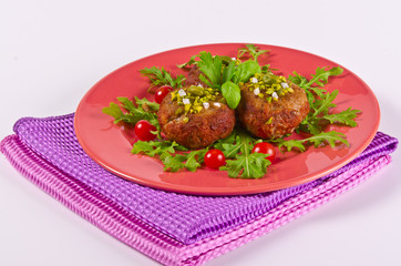 Frikadellen mit Rucolasalat
