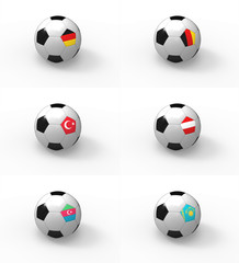 Euro 2012, piłka nożna i flaga - Grupa A - obrazy, fototapety, plakaty