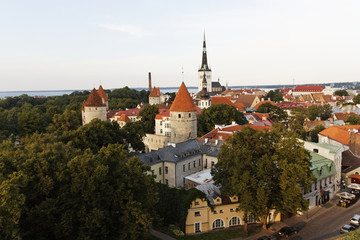 Fototapeta premium Nice panorama view of the Vanalinn - old town of Tallinn