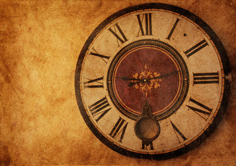 Fototapeta na wymiar Vintage clock grunge background