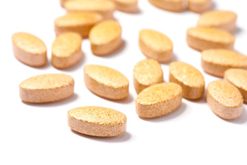 Medicinal pills piled up a bunch