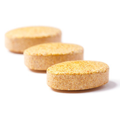 Medicinal pills piled up a bunch