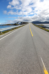 Road bridge over the fjord in Norway, Scandinavia
