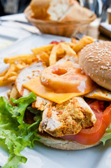 cheese chicken burger