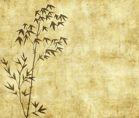 design of chinese bamboo trees with paper