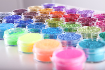 A rainbow of craft glitter