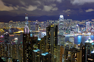 Fototapeta na wymiar Hong Kong skyline at night