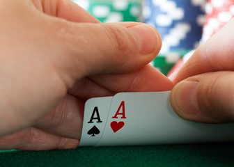 two aces, poker hand
