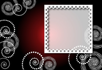 Background with lacy photo frame