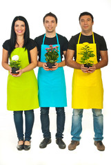 Full length of three florists team