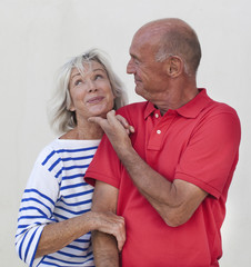 happy radiant senior couple