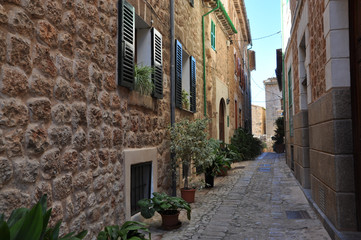 Gasse in Fornalutx, Mallorca