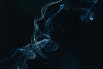 smoke on the black background