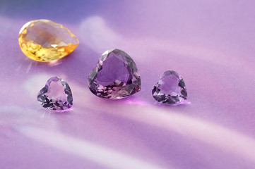 Group of gemstones with artistic background.