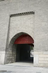 Deurstickers Altstadt von Xian, Zugbrücke und Stadtmauer © koep