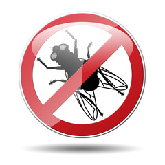 Señal prohibido mosca