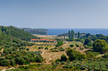 Fototapeta na wymiar Greek coastline landscape