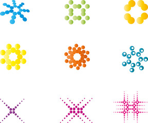 Kreise, Punkte, Logos, Zeichen, Symbole