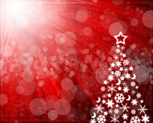 Abstract background with Christmas tree balls red