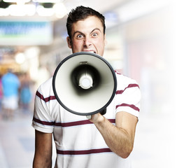 young man shouting