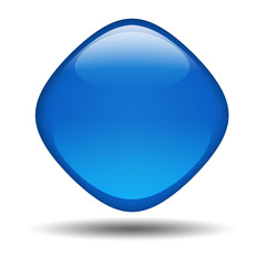 Boton brillante rombo azul