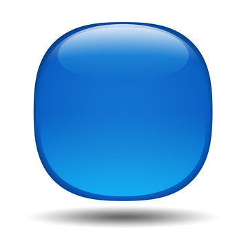 Boton brillante azul cuadrado redondeado