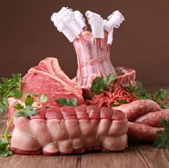 Crédence de cuisine en verre imprimé Viande assortment of raw meat