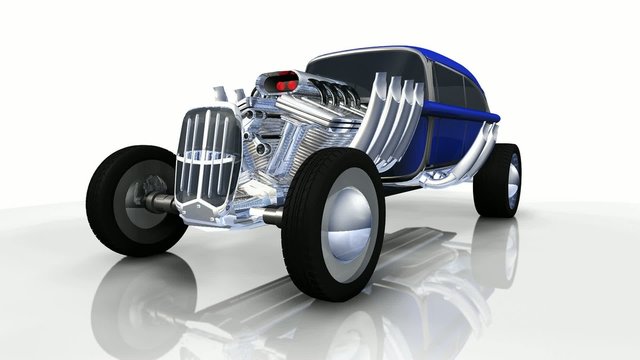 Hot Rod classic retro muscle car 3d roadster video