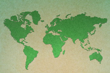 vintage world map green  background