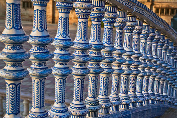 Ceramic Bridge inside Plaza de Espana in Seville, Spain.
