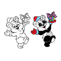 Fototapeta premium Christmas panda bear