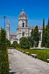 Fototapeta premium Mosteiro dos Jeronimos, an old monastery in Belem; Lisbon, Portu