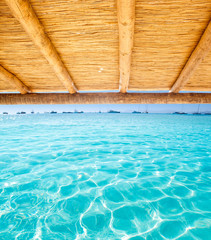 Cane sunroof with tropical perfect beach