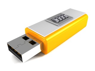 Usb flash memory drive with security combination lock