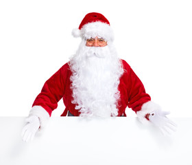 Santa Claus with poster.