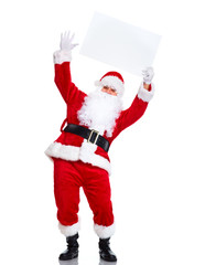 Santa Claus with poster.
