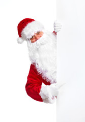 Santa Claus with poster.