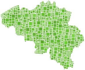 Fototapeta na wymiar Mapa Belgii (Europa) w mozaice środowisk