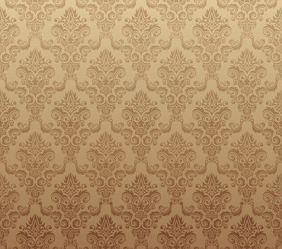Vector illustration of brown seamless wallpaper pattern