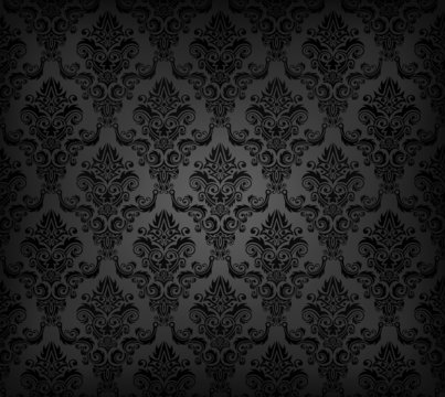 Vector illustartion of black seamless wallpaper pattern